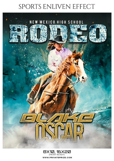 Blake Oscar Rodeo Sports Enliven Effects Photoshop Template - Photography Photoshop Template