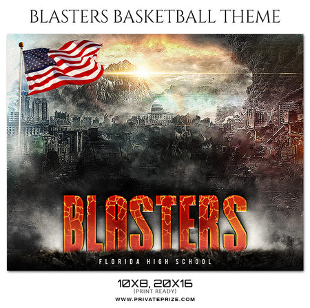Blasters - Basketball Theme Sports Photography Template - Photography Photoshop Template