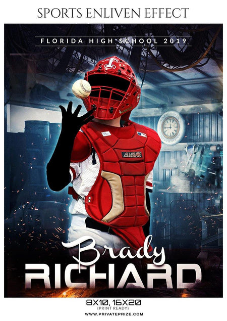 Brady Richard - Baseball Sports Enliven Effects Photography Template - PrivatePrize - Photography Templates