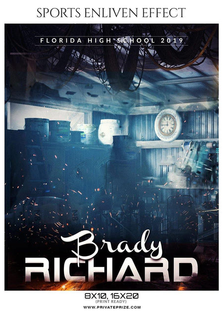 Brady Richard - Baseball Sports Enliven Effects Photography Template - PrivatePrize - Photography Templates
