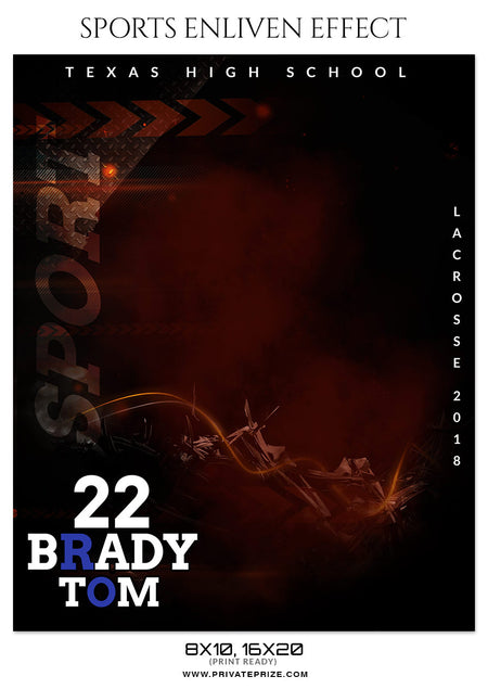 BRADY TOM - LACROSSE SPORTS PHOTOGRAPHY - Photography Photoshop Template