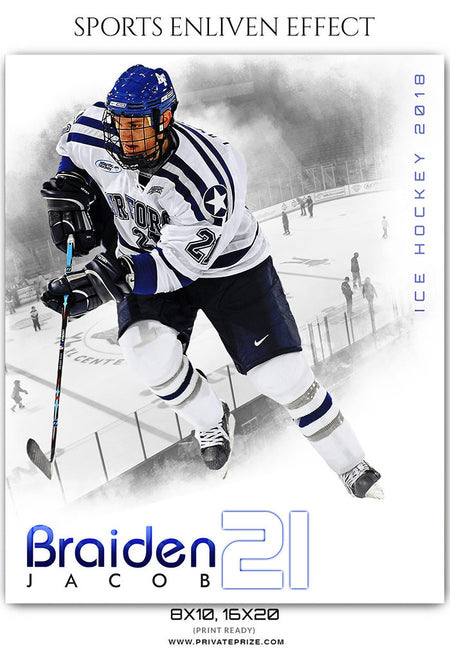 Braiden Jacob - Ice Hockey Sports Enliven Effects Photography Template - Photography Photoshop Template