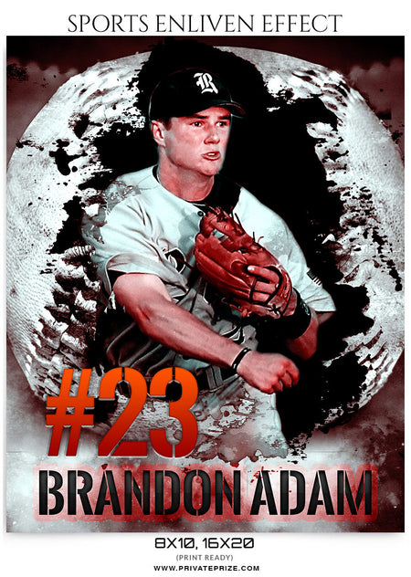 Brandon Adams Baseball-Sports Enliven Effect - Photography Photoshop Template