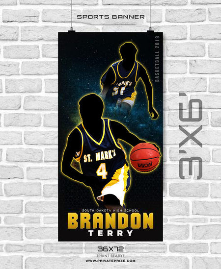Brandon Terry - Basketball Enliven Effects Sports Banner Photoshop Template - Photography Photoshop Template