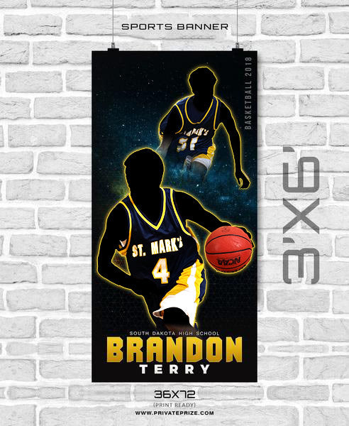 Brandon Terry - Basketball Enliven Effects Sports Banner Photoshop Template - Photography Photoshop Template