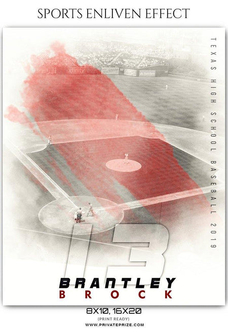 Brantley Brock - Baseball Sports Enliven Effects Photography Template - PrivatePrize - Photography Templates