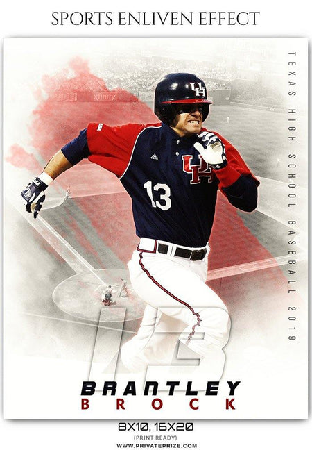 Brantley Brock - Baseball Sports Enliven Effects Photography Template - PrivatePrize - Photography Templates