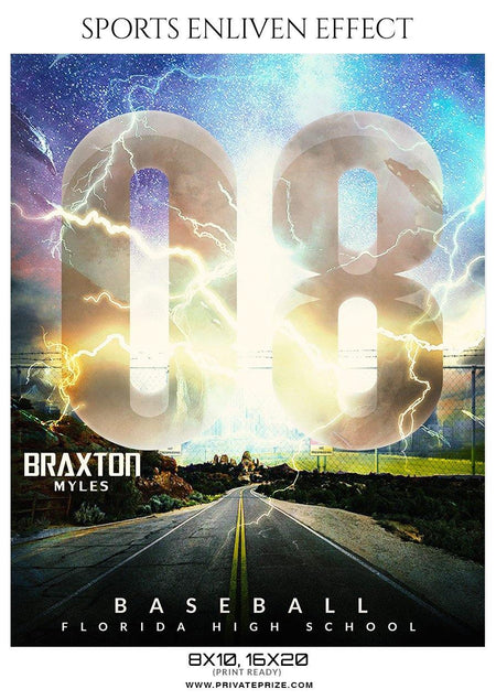 Braxton Myles - Baseball Sports Enliven Effects Photography Template - PrivatePrize - Photography Templates