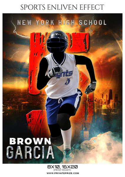 Brown Garcia - Softball Sports Enliven Effects Photography Template - Photography Photoshop Template