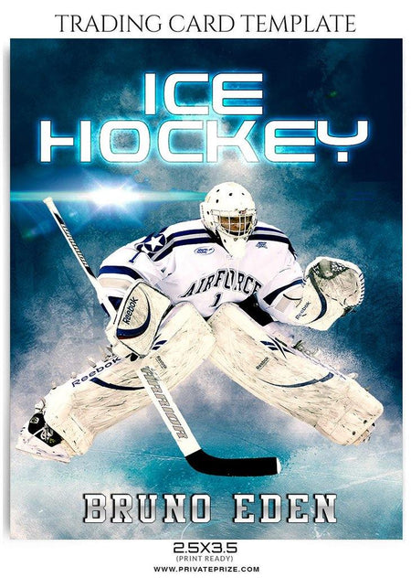 Bruno Eden - Ice Hockey Sports Trading Card Photoshop Template - PrivatePrize - Photography Templates