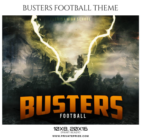 Busters Football Themed Sports Photography Template - Photography Photoshop Template