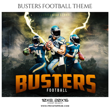 Busters Football Themed Sports Photography Template - Photography Photoshop Template