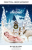 Baby Christmas Digital Backdrop Snow Photographer Template - Photography Photoshop Template