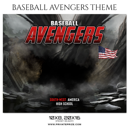 Baseball Avengers Themed Sports Photography Template