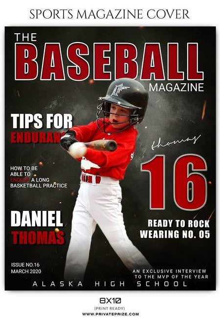 Baseball - Magazine Cover Sports Photography  templates - PrivatePrize - Photography Templates