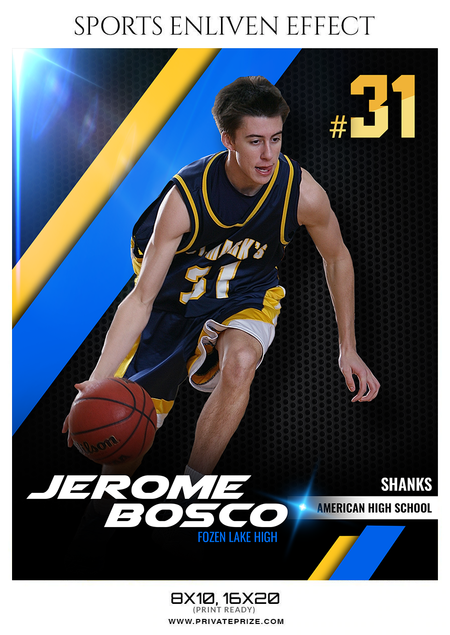 Jerome Bosco Basketball Sports Photography Photoshop Template