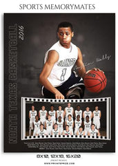 North Texas Basketball - Sports Memory Mate Photoshop Template