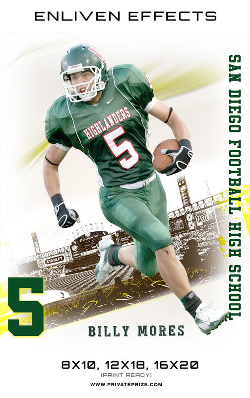 Billy Moore San Diego Football High School - Enliven Effects - Photography Photoshop Templates