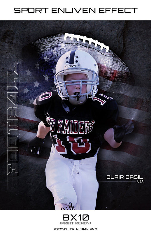 Blair Football High School Sports - Enliven Effects - Photography Photoshop Template