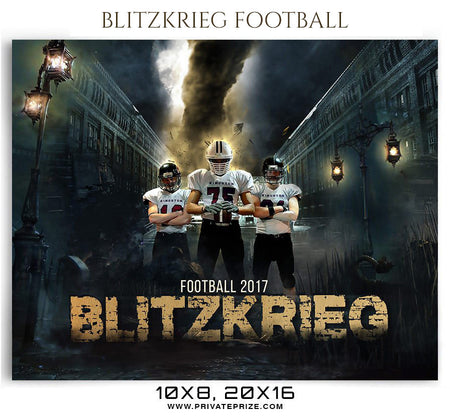 Blitzkrieg Football Themed Sports Photography Template - Photography Photoshop Template