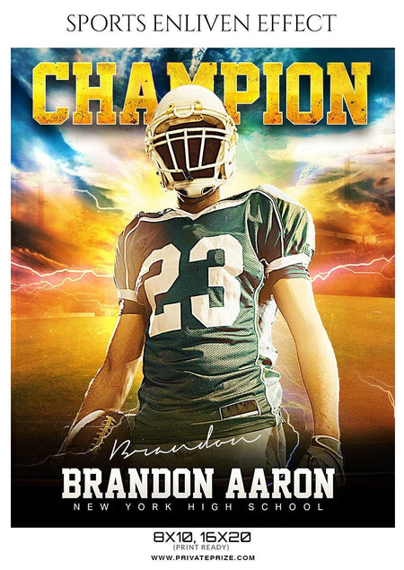 Brandon Aaron - Football Sports Enliven Effect Photography Template - PrivatePrize - Photography Templates