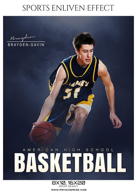 Brayden Gavin - Basketball Sports Enliven Effect Photography Template - PrivatePrize - Photography Templates