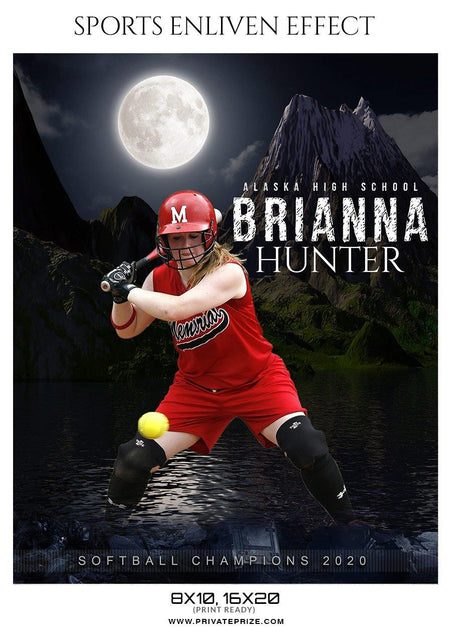 Brianna Hunter - Softball Sports Enliven Effect Photography template - PrivatePrize - Photography Templates