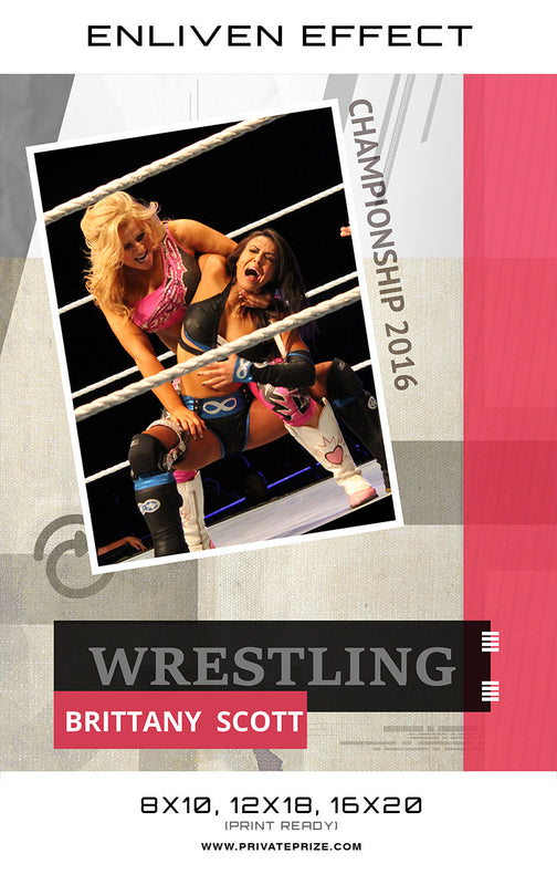 Brittany Wrestler - Enliven Effects - Photography Photoshop Template
