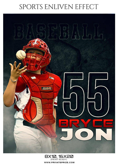 Bryce Jon - Baseball Sports Enliven Effect Photography Template - PrivatePrize - Photography Templates