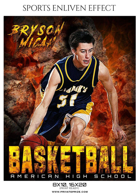 Bryson Micah - Basketball Sports Enliven Effect Photography Template - PrivatePrize - Photography Templates