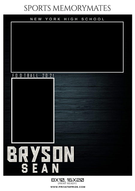 Bryson Sean - Football Memory Mate Photoshop Template - PrivatePrize - Photography Templates