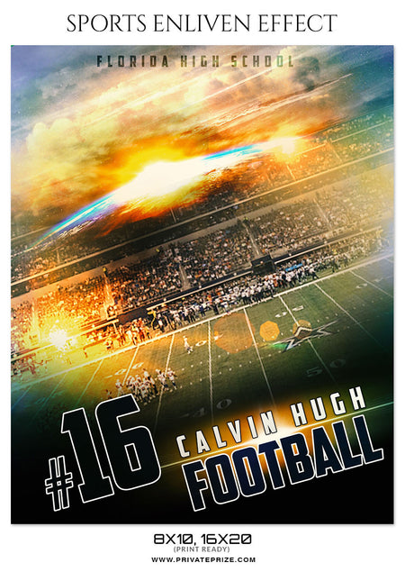 CALVIN HUGH FOOTBALL - SPORTS ENLIVEN EFFECT - Photography Photoshop Template