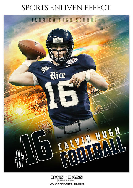 CALVIN HUGH FOOTBALL - SPORTS ENLIVEN EFFECT - Photography Photoshop Template
