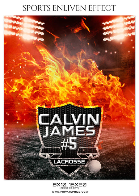 Calvin James - Lacrosse Sports Photoshop Template - Photography Photoshop Template