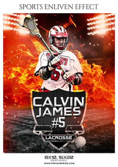 Calvin James - Lacrosse Sports Photoshop Template - Photography Photoshop Template