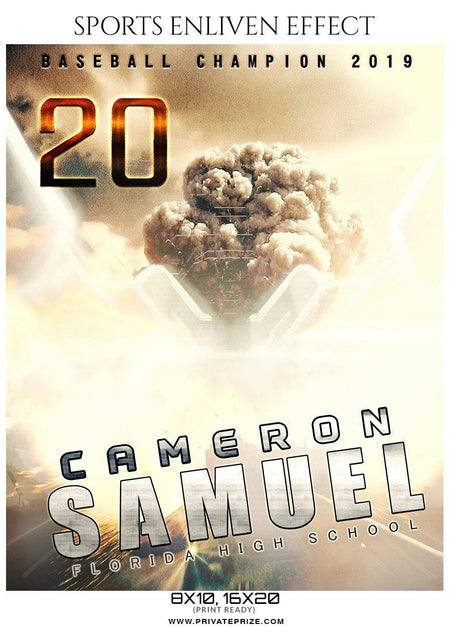 Cameron Samuel - Baseball Sports Enliven Effects Photography Template - PrivatePrize - Photography Templates