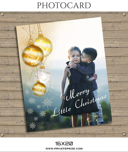Merry Little Christmas -Photocard - Photography Photoshop Template