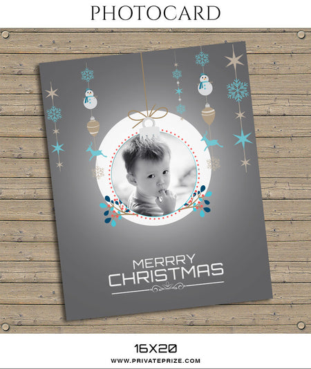 Christmas Ornament -Photocard - Photography Photoshop Template