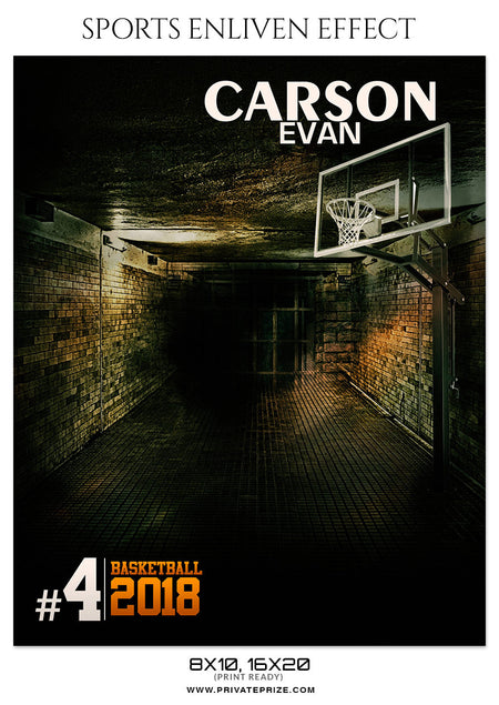 CARSON EVAN-BASKETBALL- SPORTS ENLIVEN EFFECT - Photography Photoshop Template