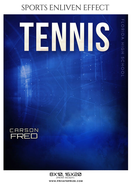 CARSON FRED-TENNIS- SPORTS ENLIVEN EFFECT - Photography Photoshop Template