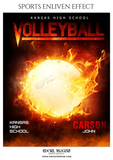 Carson John Volleyball Sports Photoshop Template - Photography Photoshop Template