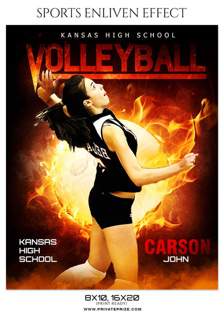 Carson John Volleyball Sports Photoshop Template - Photography Photoshop Template