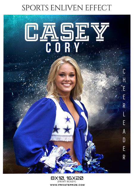 Casey Cory - Cheerleader Sports Enliven Effect Photoshop Template - Photography Photoshop Template