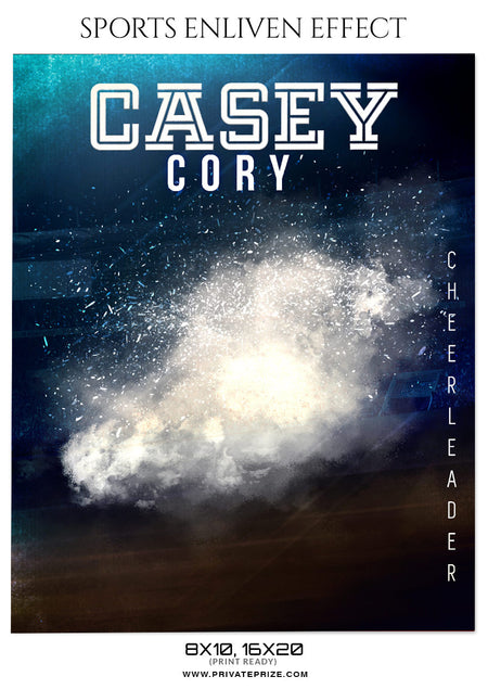 Casey Cory - Cheerleader Sports Enliven Effect Photoshop Template - Photography Photoshop Template
