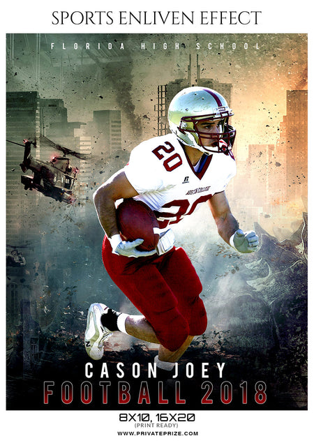 Cason Joey - Football Sports Enliven Effect Photography Template - Photography Photoshop Template