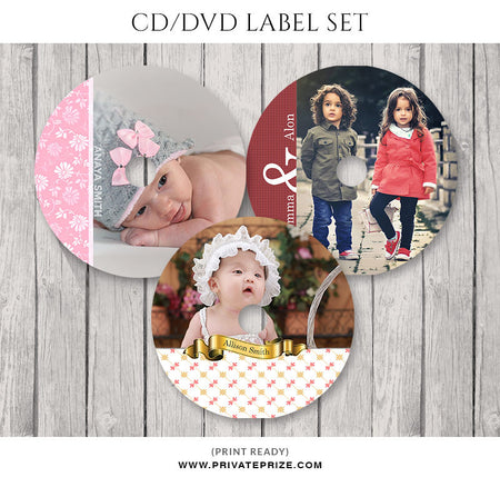Newborn CD/DVD Label Set - Photography Photoshop Template
