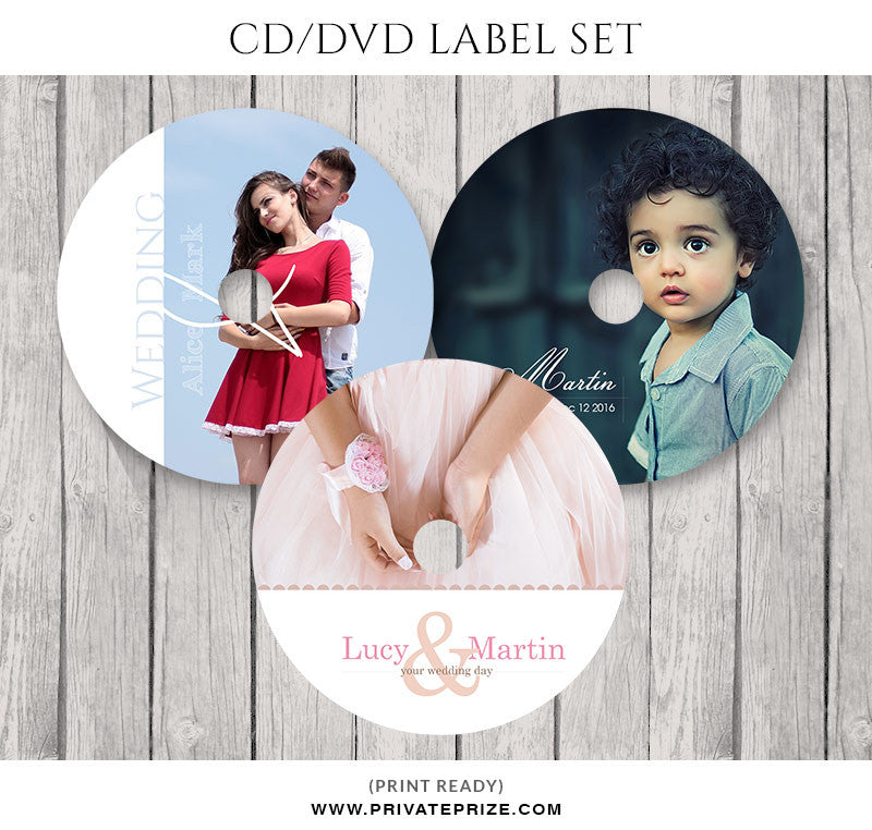 Newborn and Couple in Love CD/DVD Label Set - Photography Photoshop Template