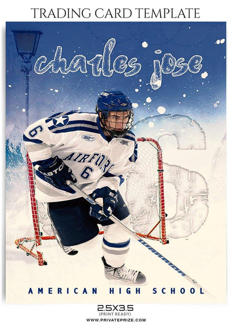 Charles Jose - Ice Hockey Sports Trading Card Photoshop Template - PrivatePrize - Photography Templates