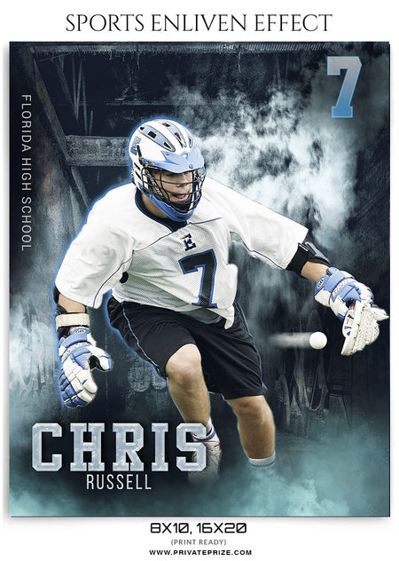 CHRIS RUSSELL LACROSSE-SPORTS ENLIVEN EFFECT - Photography Photoshop Template
