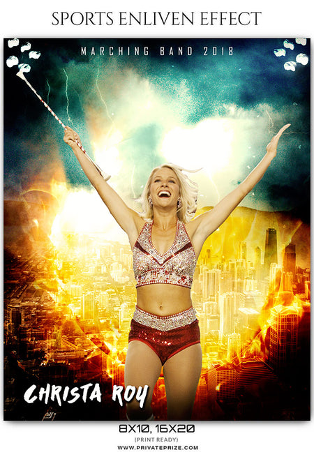 Christa Roy - Marching Band  Sports Enliven Effect Photography Template - Photography Photoshop Template